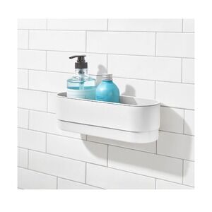 iDesign Adhesive Bathroom Shower Caddy Basket Storage Organizer White-NWT